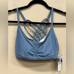 Splashletics  Strappy Gray Bikini Top Swimsuit Size M NWT